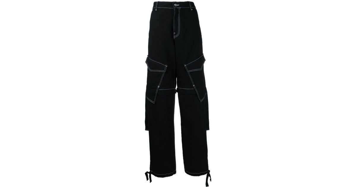 Dion Lee Denim Parachute Detachable Cuff Jeans in Black | Lyst