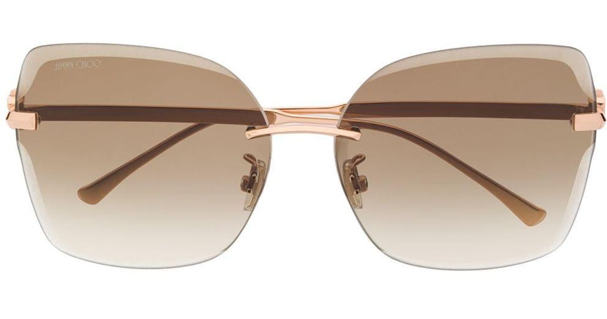 Jimmy Choo Corin Square Frame Sunglasses in Gold (Metallic) Lyst