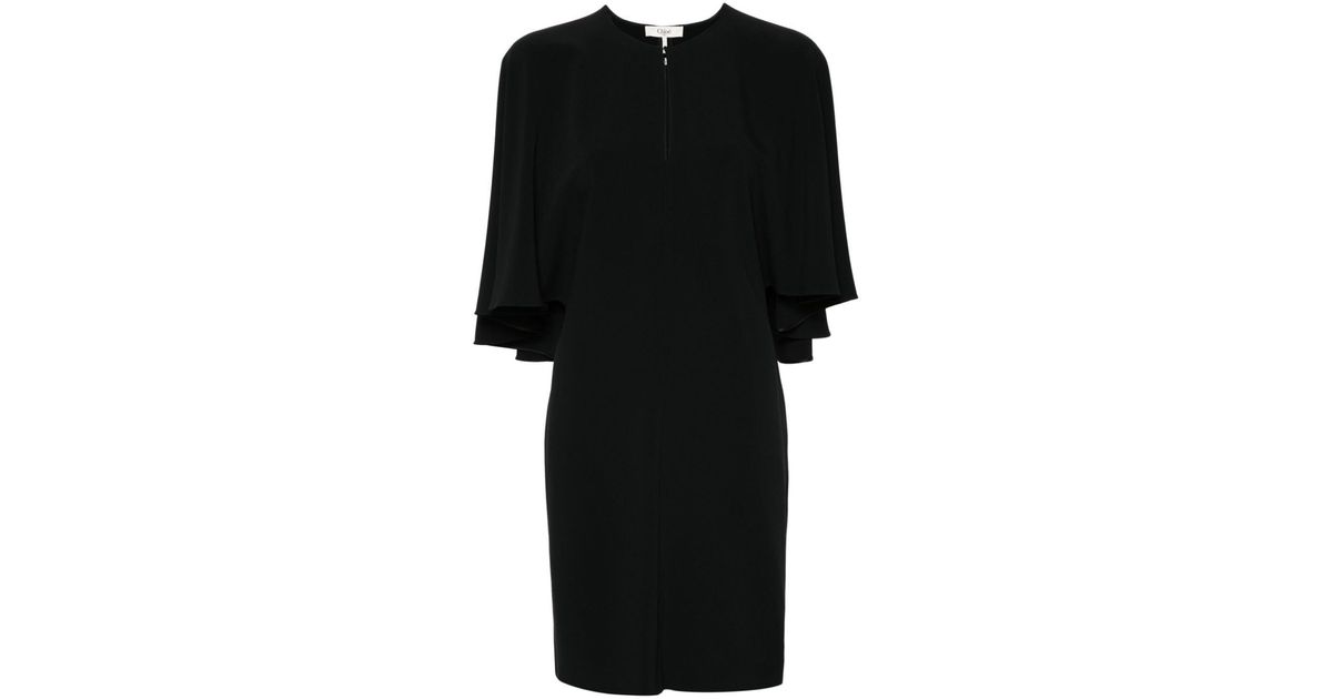 Chloé Abito Con Mantella in Black | Lyst