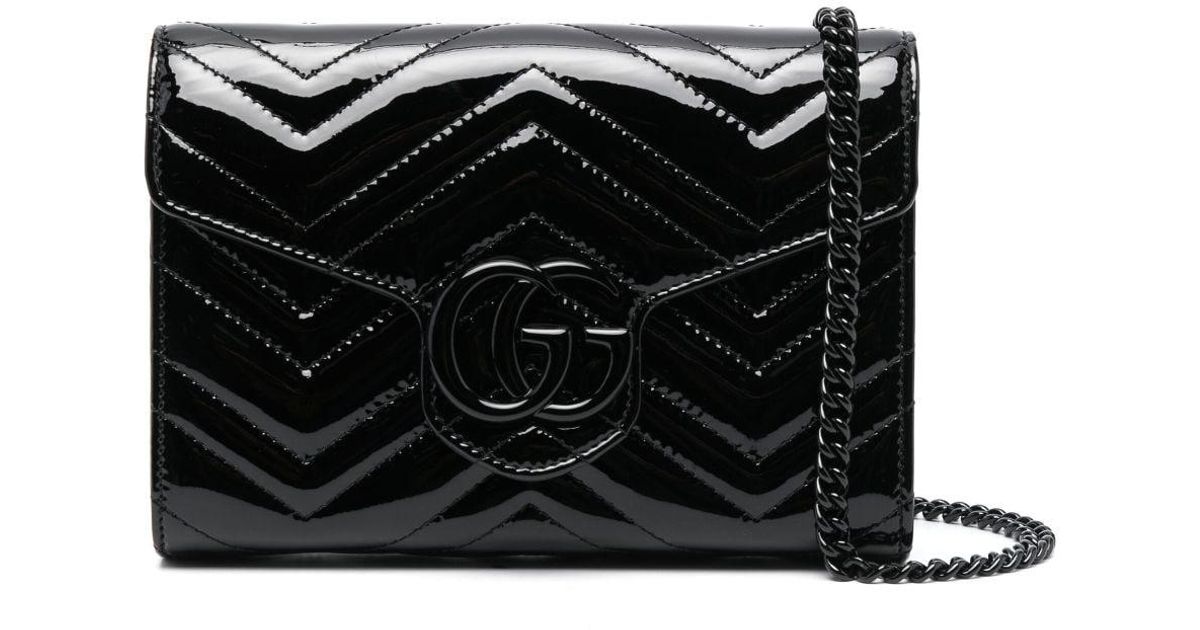 Gucci Double G Matelassé Leather Shoulder Bag in Black Lyst
