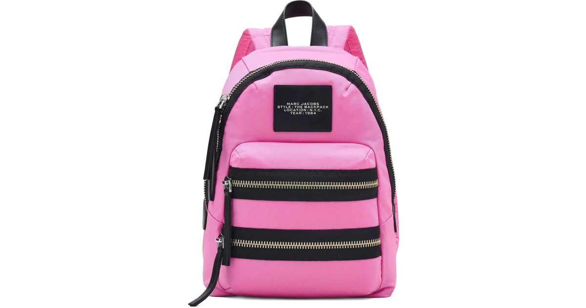 ???NEW Marc Jacobs The Biker Nylon Medium Pink Backpack Marc Jacobs Medium Candy Pink Monogram Quilted Puffy Nylon  main image 2