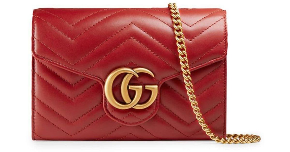Gucci Mini GG Marmont Matelass Bag in Red Lyst