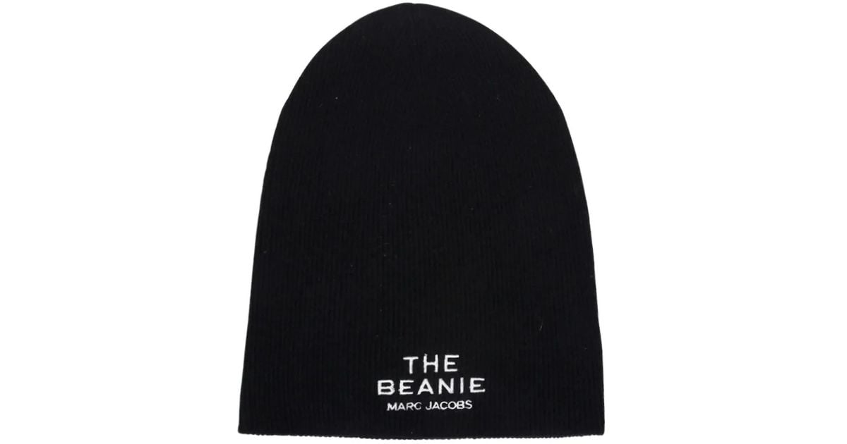 Marc Jacobs Embroidered-Logo Beanie in Black | Lyst UK