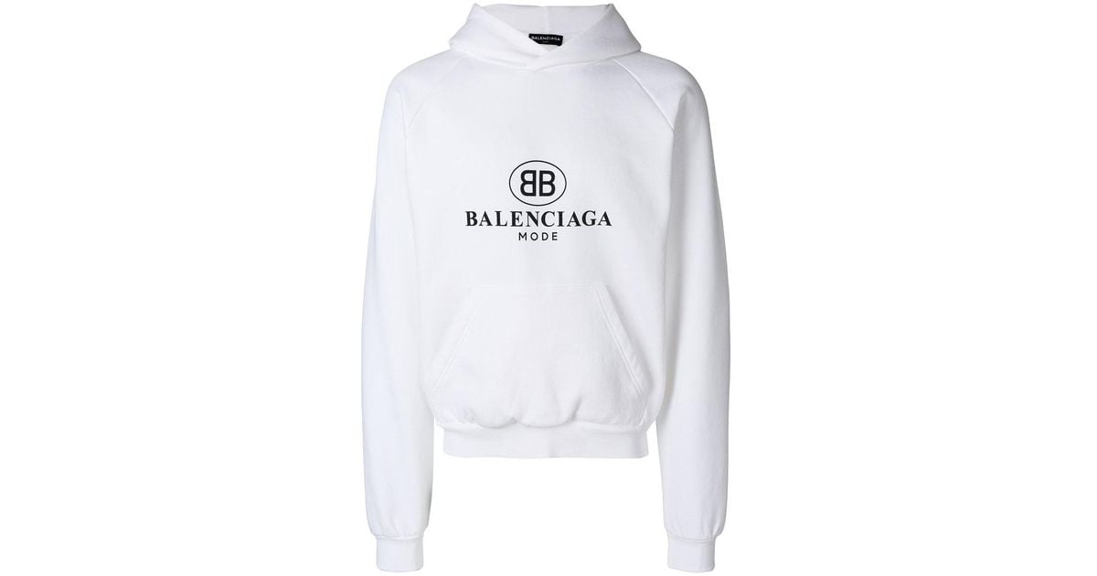 balenciaga hoodie mens white