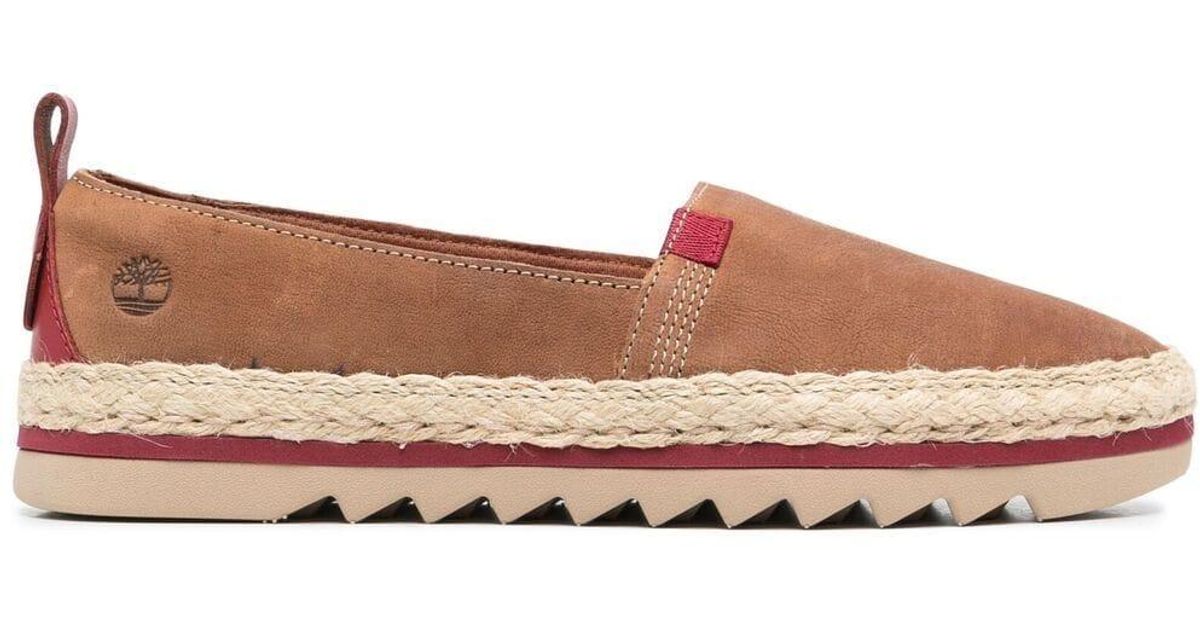 Timberland Suede Barcelona Bay Flat Espadrilles in Brown | Lyst UK