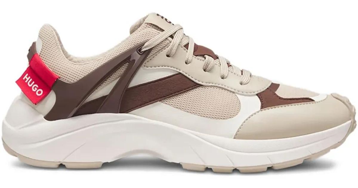 HUGO Panelled Sneakers in Pink | Lyst