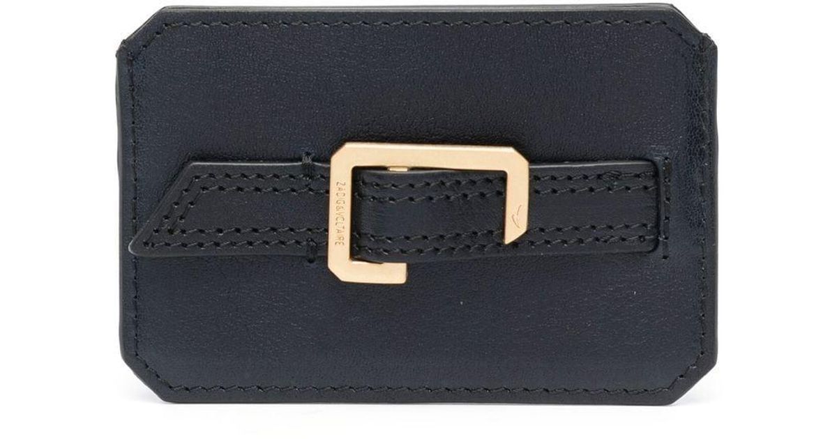 Zadig & Voltaire Leather Logo Cardholder Wallet in Blue | Lyst UK