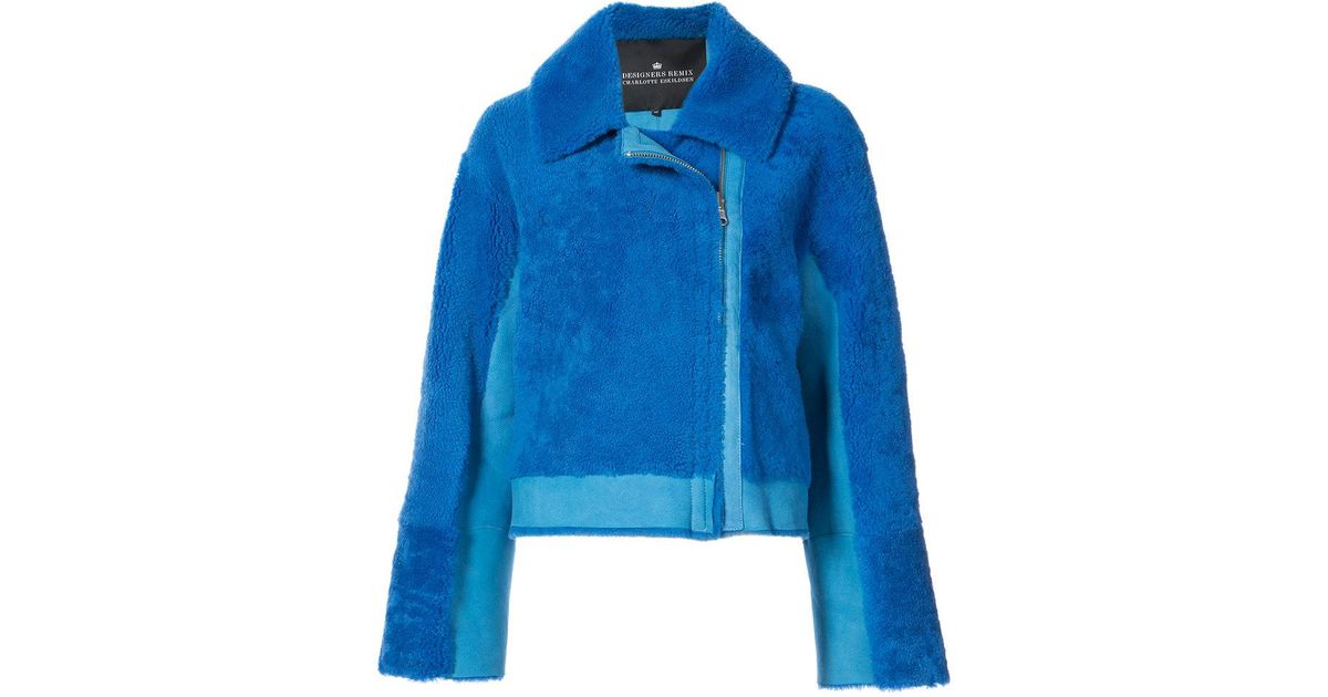 Designers Remix Candy Shearling Coat in Blue | Lyst Canada