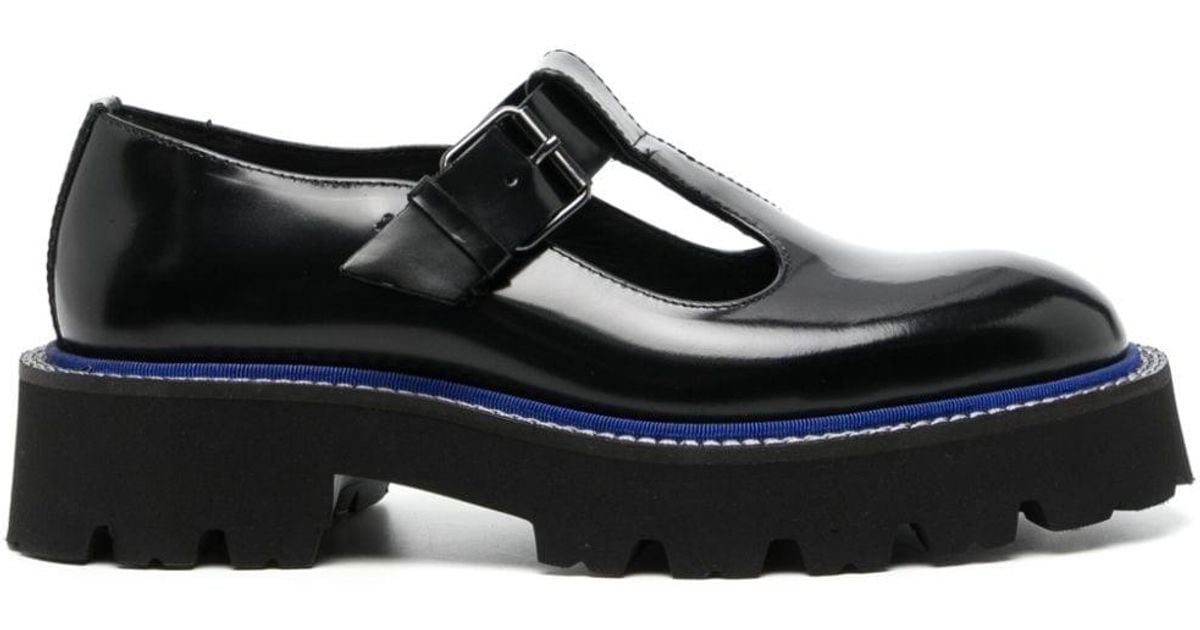 Paul Smith Calf Leather Mary Jane Chunky Shoes in Black
