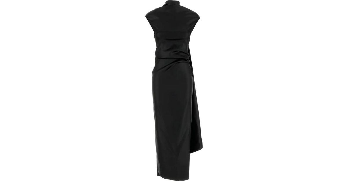 Sportmax Abadani Draped-Detail Gown in Black | Lyst