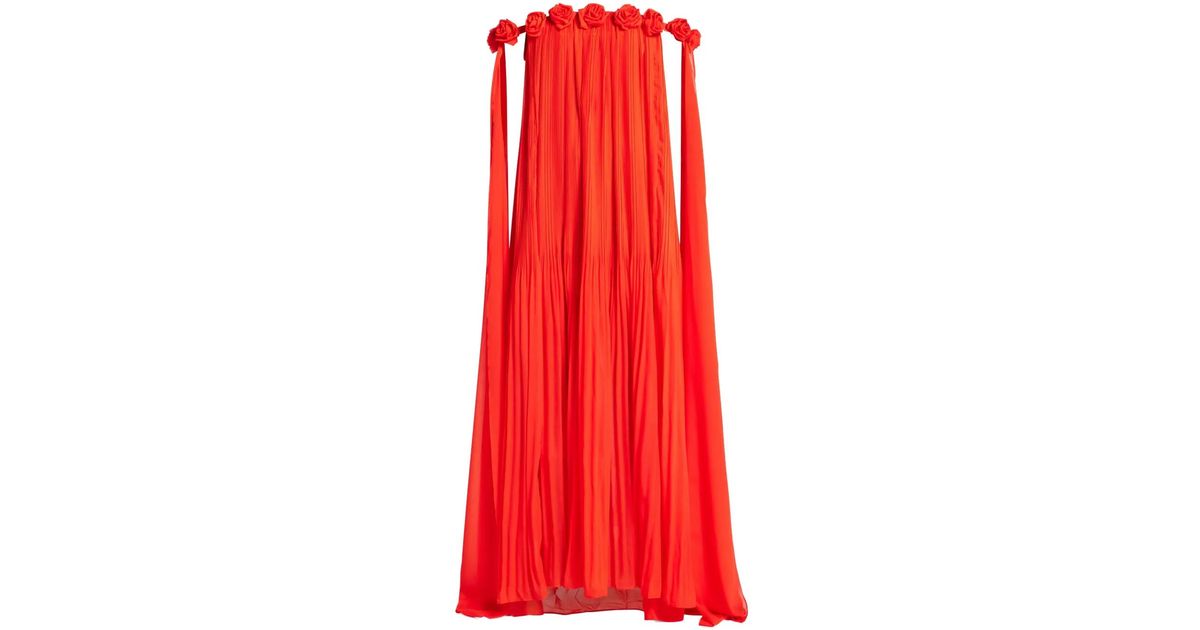 LEO LIN Camilla Draped Gown in Red | Lyst