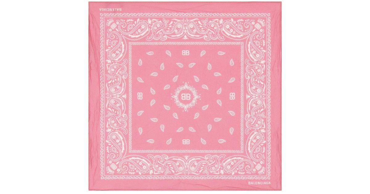 Balenciaga Bandana-print Scarf in Pink | Lyst UK