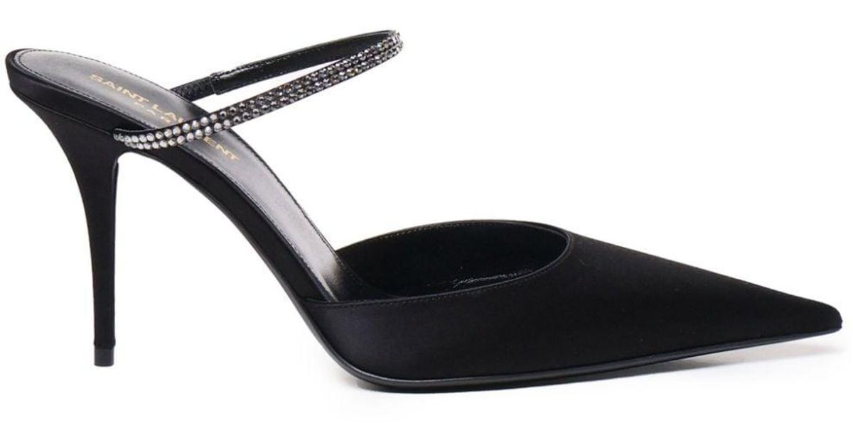 SL BARBARA MULES 55 LEOPARD MOTIF SATIN
