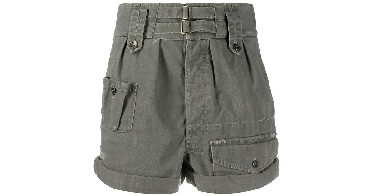 Saint Laurent Cotton High-waisted Cargo Shorts in Grey (Grey) | Lyst Canada