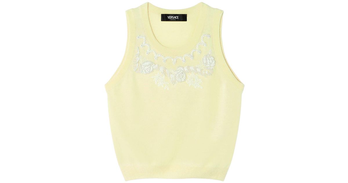Versace embroidered sweater vest - Yellow