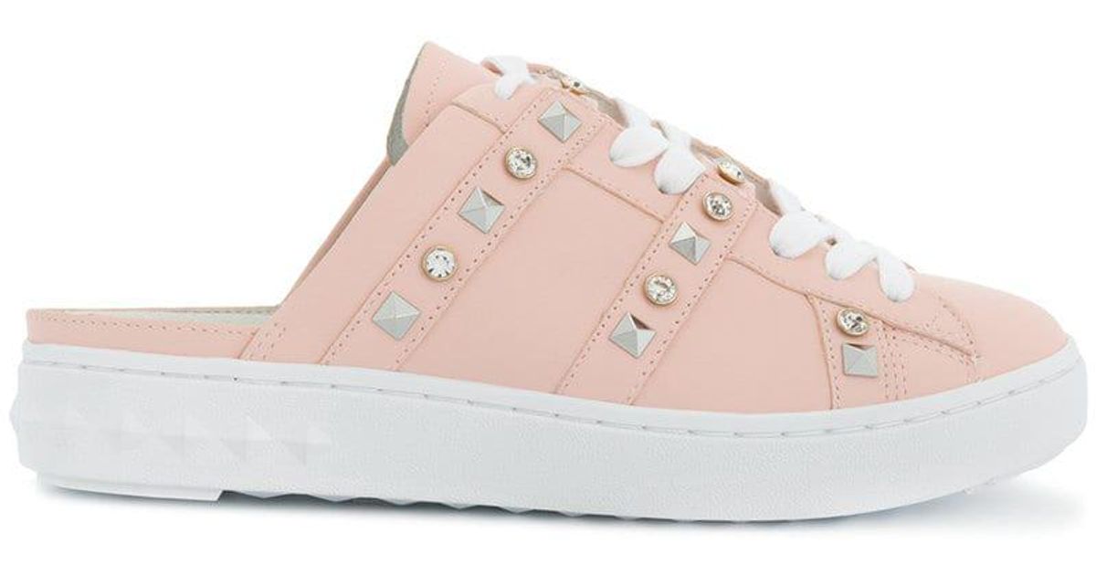 Ash Leather Studded Mule Sneakers in Pink Lyst