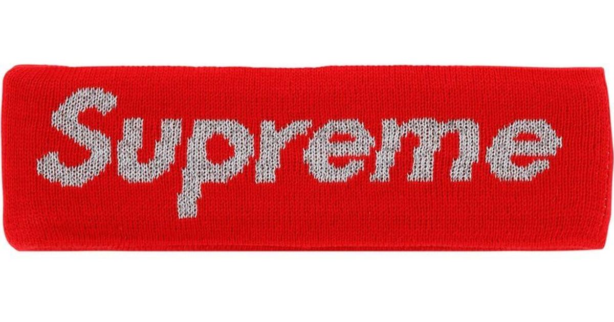 Supreme New Era Reflective Logo Headband (fw 17) Red | Lyst