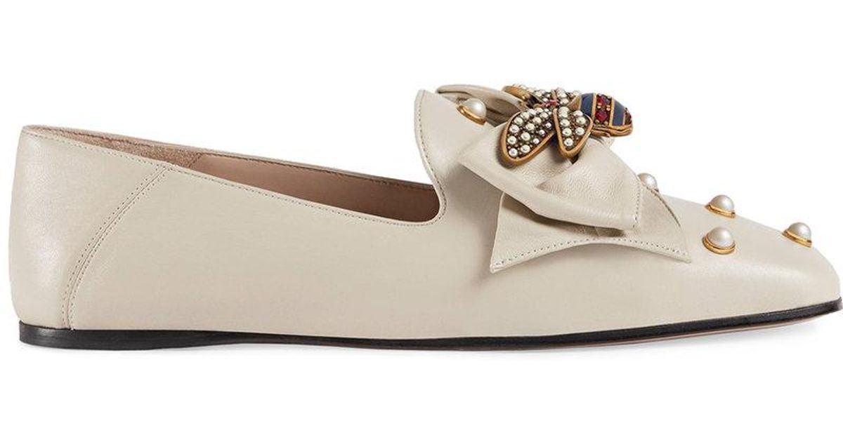 Gucci Leather Ballet Flat With Bow in 
