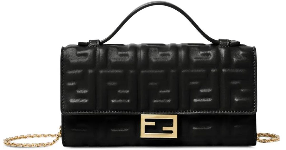 Handle Wallet Fendi Embossed Handle Wallet in Black | Lyst