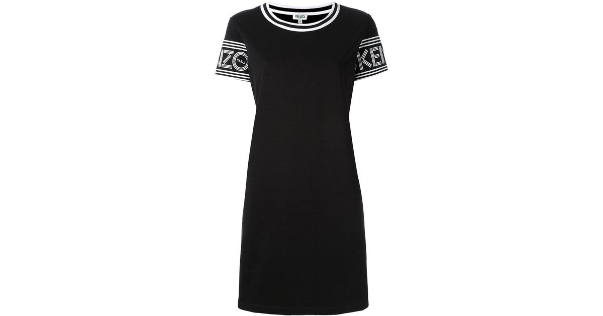 Kenzo Cotton Logo Printed T Shirt Dress In Black Lyst Kenzo Cotton Logo Printed T Shirt Dress In Black Lyst