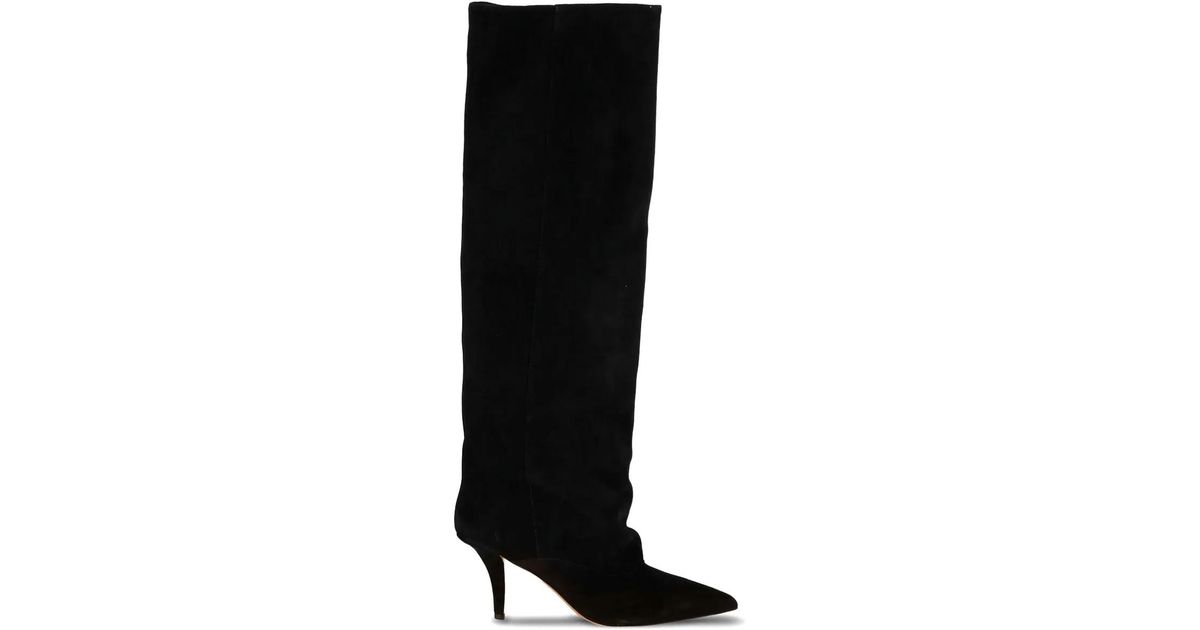 Wishbone Ines Boot Paris Texas 75Mm Ines Suede Boots in Black | Lyst