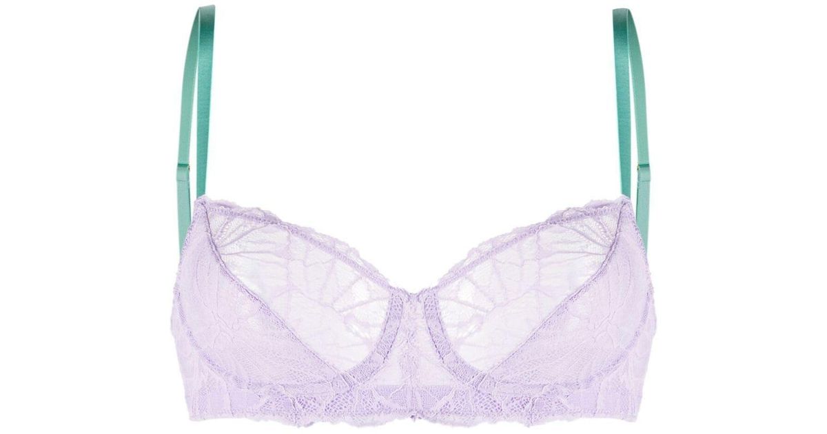 Dora Larsen Anais Graphic Lace Underwire Bra in Purple