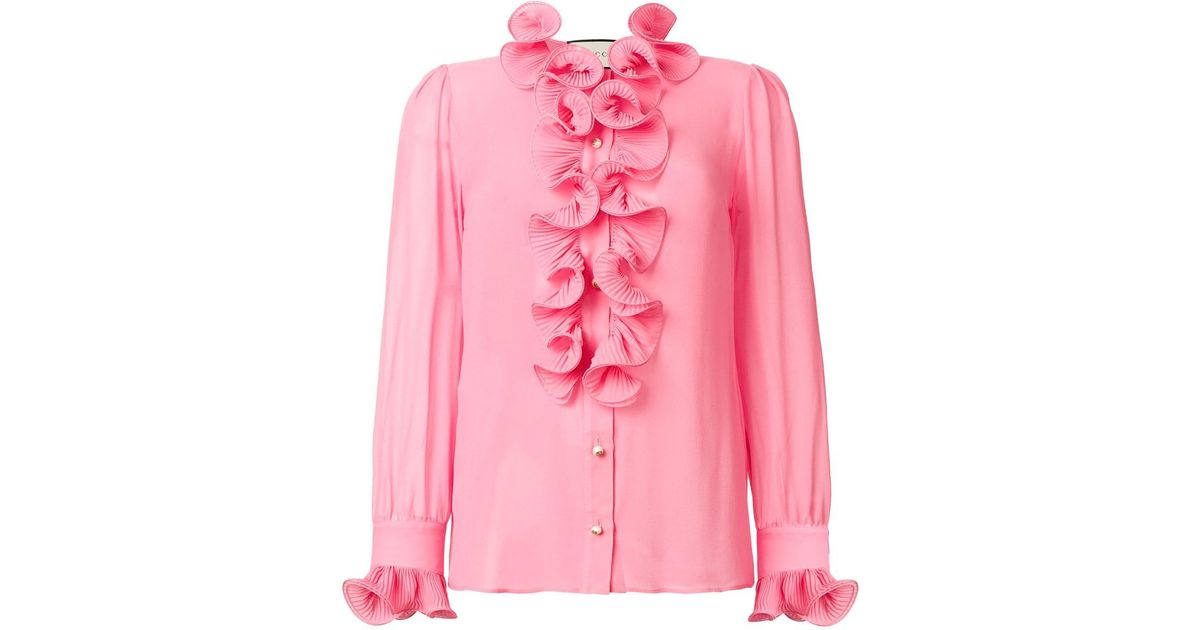 Gucci Bluse mit Rüschen in Pink | Lyst DE