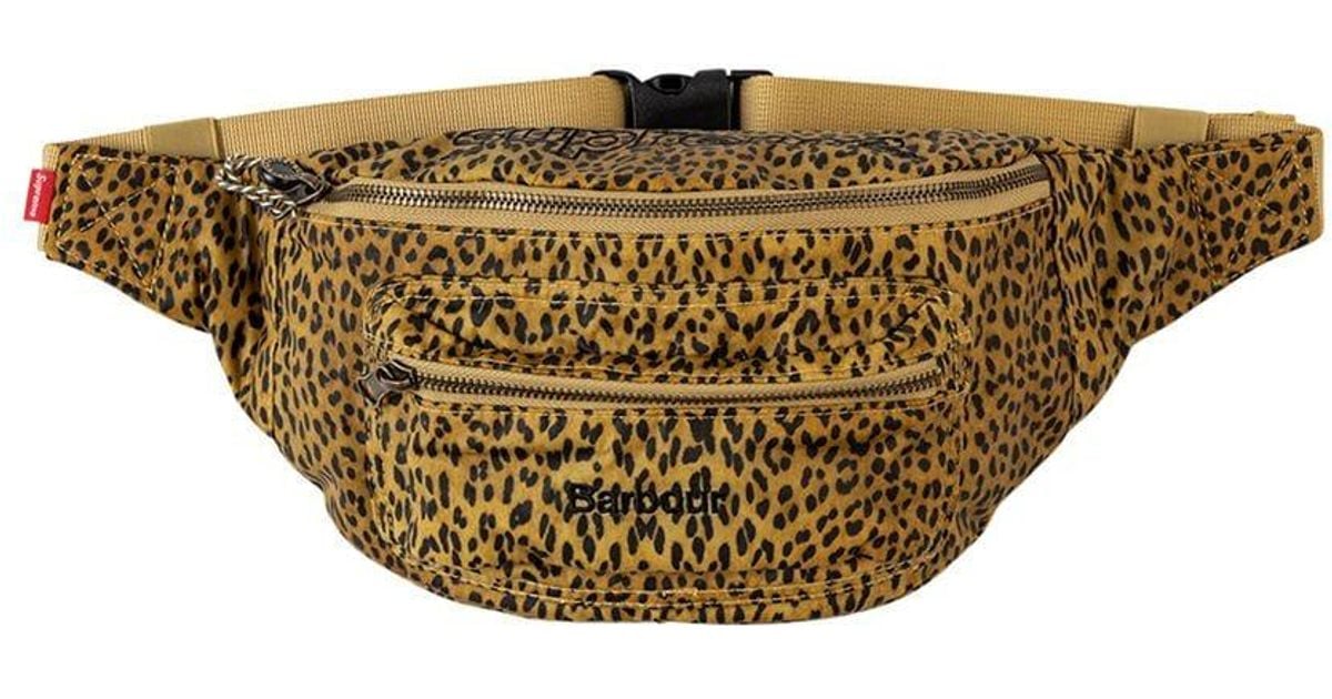 supreme barbour waxed cotton waist bolsa