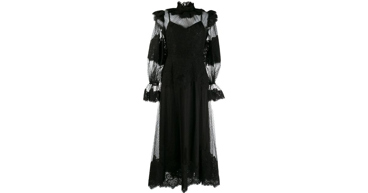 Zimmermann Espionage Lace Dress in Black | Lyst