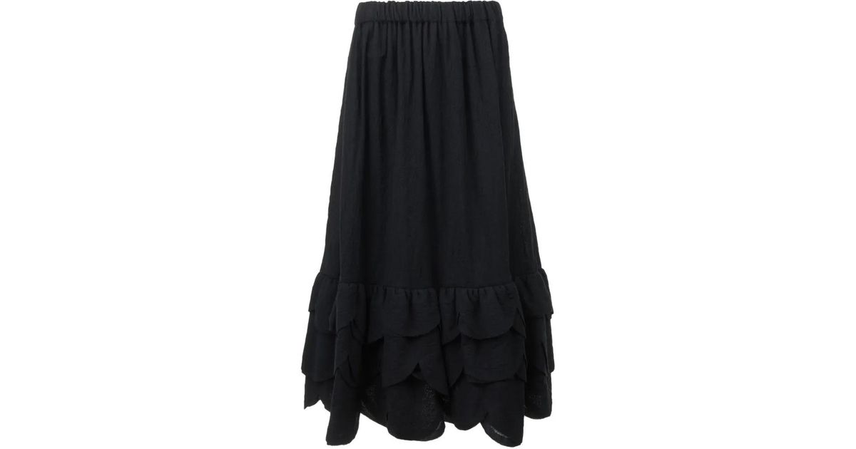Noir Kei Ninomiya Ruffled Skirt in Black | Lyst