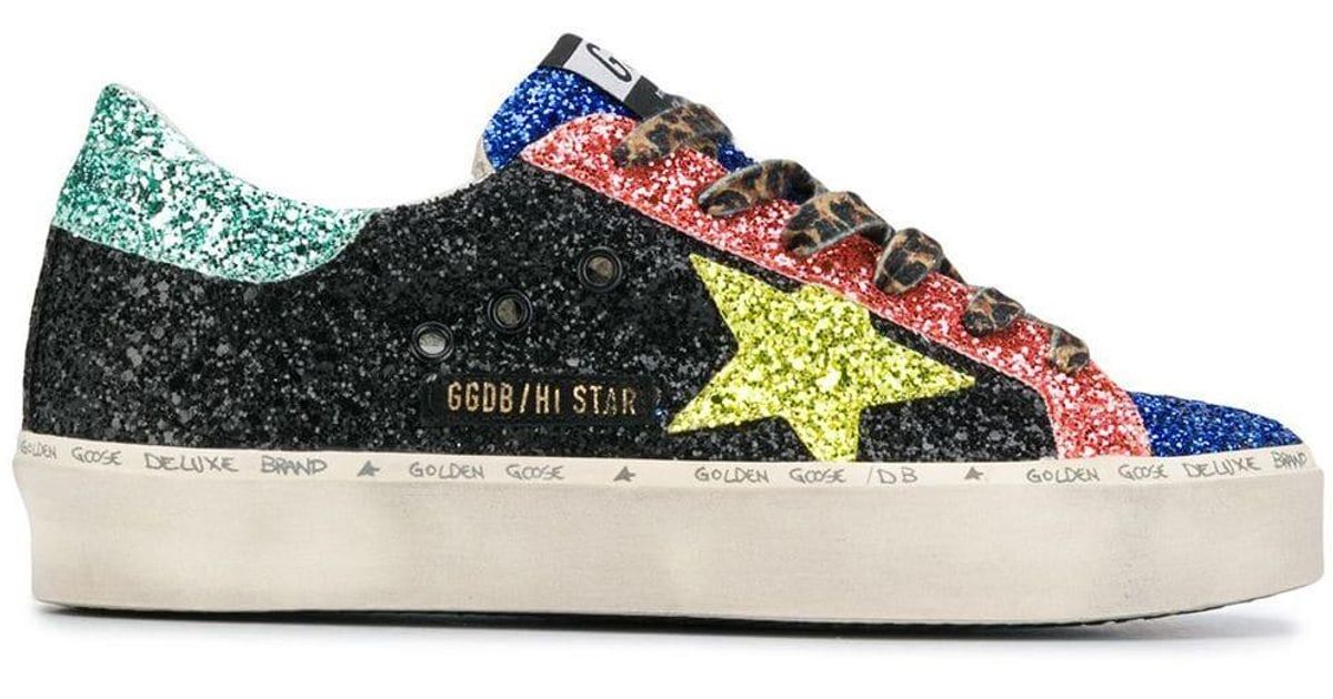 Golden Goose Deluxe Brand Goose Hi Star Glitter Sneakers in Black Lyst