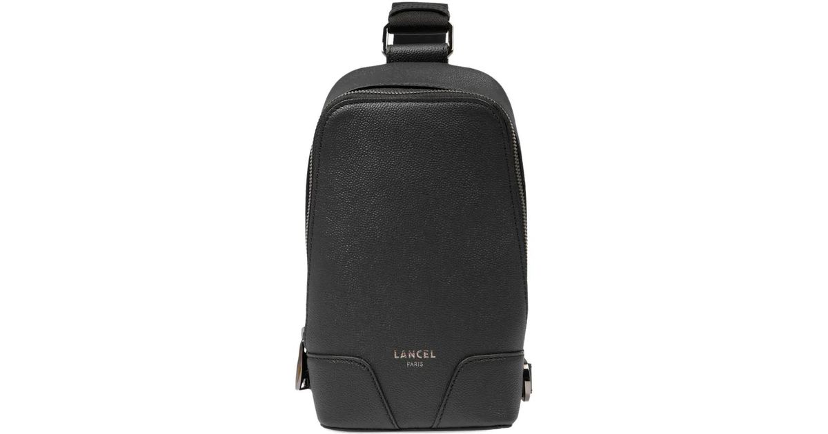 Lancel Leather Zip-Fastening Backpack Bag in Black for Men | Lyst