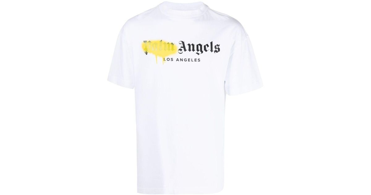 ik zal sterk zijn Tether roestvrij Palm Angels T-shirt Met Logo in het Wit voor heren | Lyst NL
