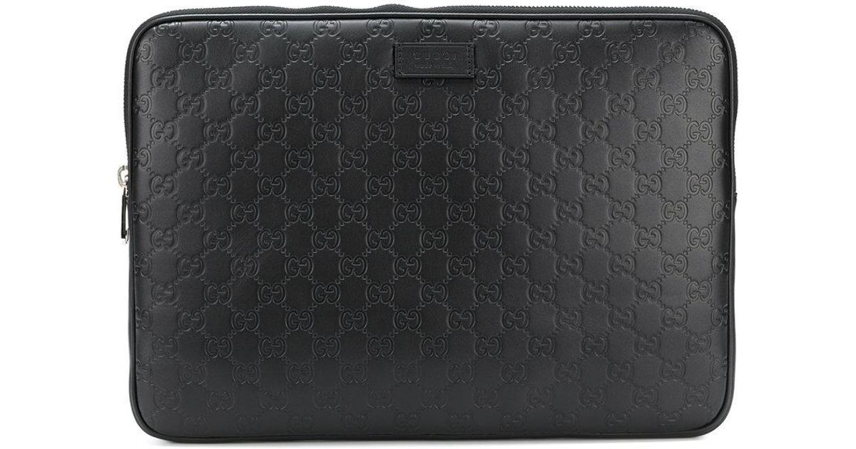 Gucci Leather Computer Case in Black 