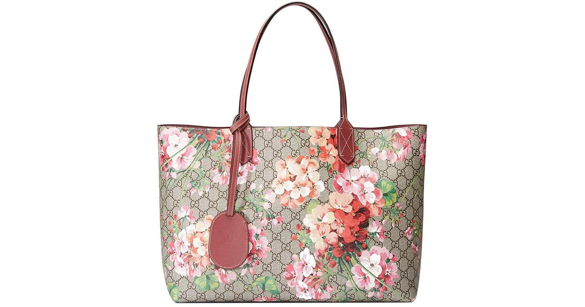 gucci reversible tote blooms