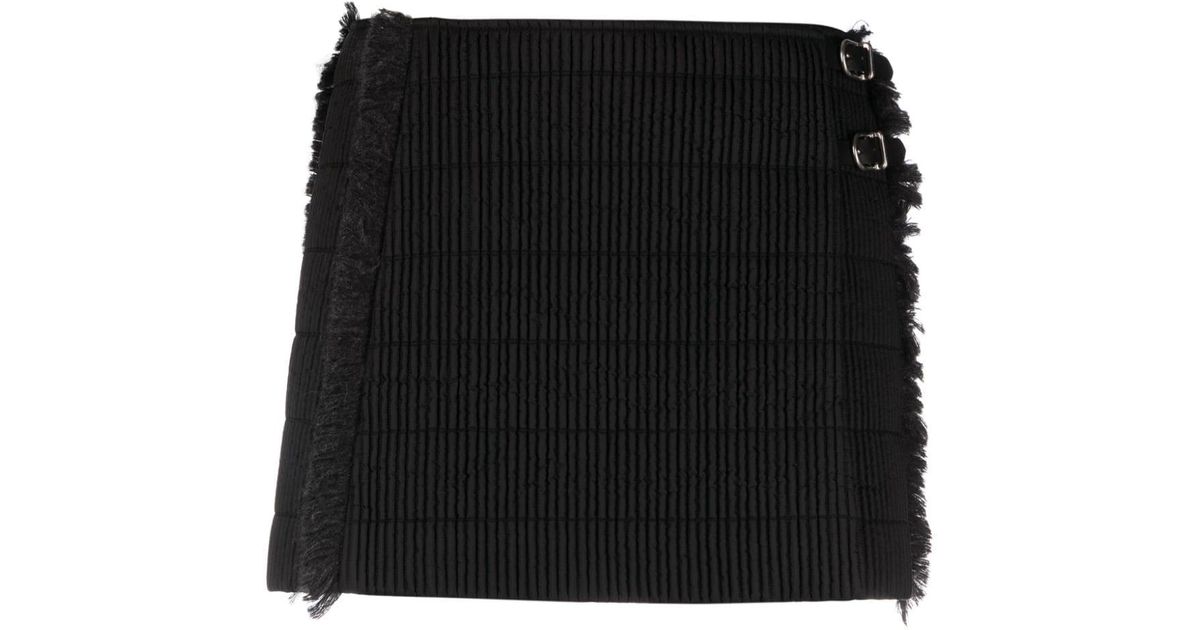 Durazzi Milano fringed quilted miniskirt - Black