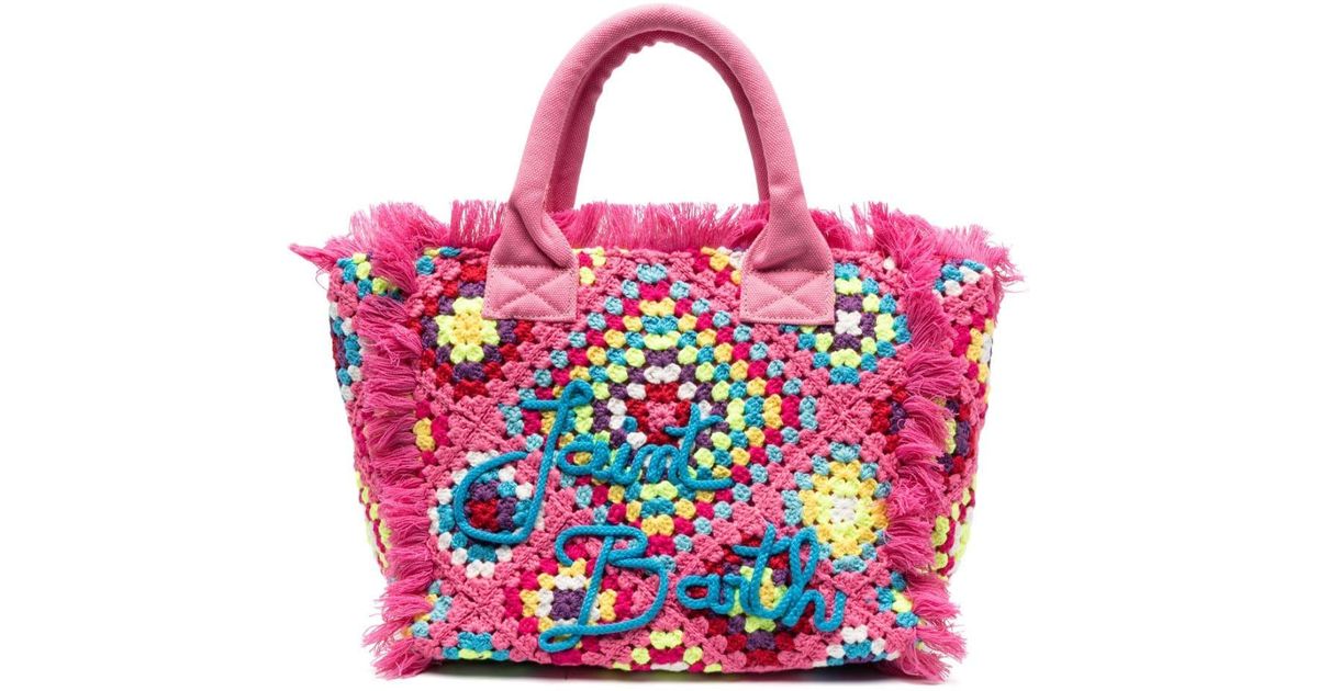 Mc2 Saint Barth Colette Crochet-knit Tote Bag in Pink | Lyst