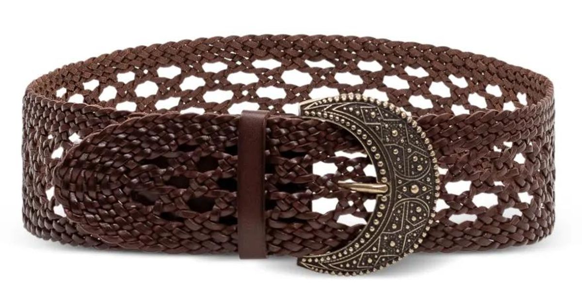 Ba&sh Balmy Woven Moon Buckle Belt in Brown | Lyst