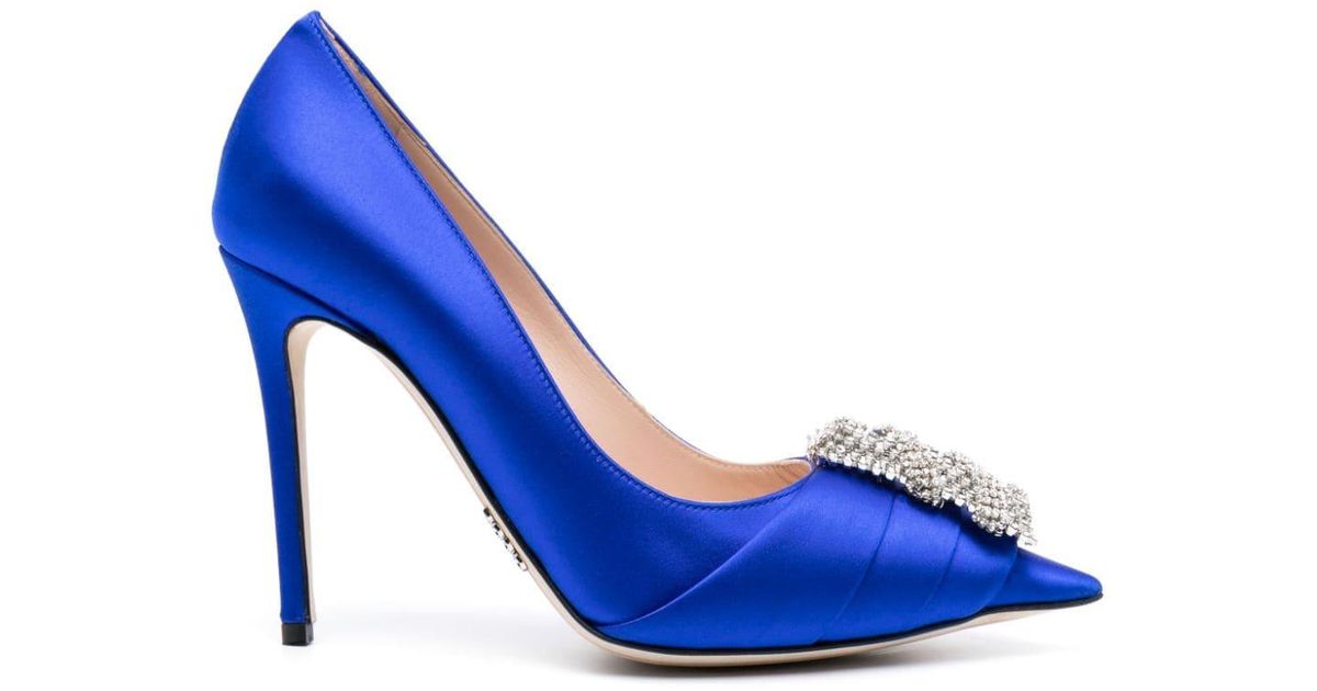 Rodo 110mm Crystal-embellished Pumps in Blue | Lyst