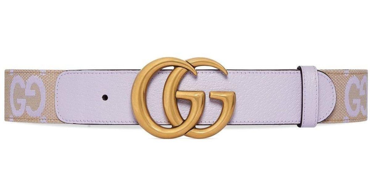 Gucci GG-buckle Monogram Belt in Purple | Lyst
