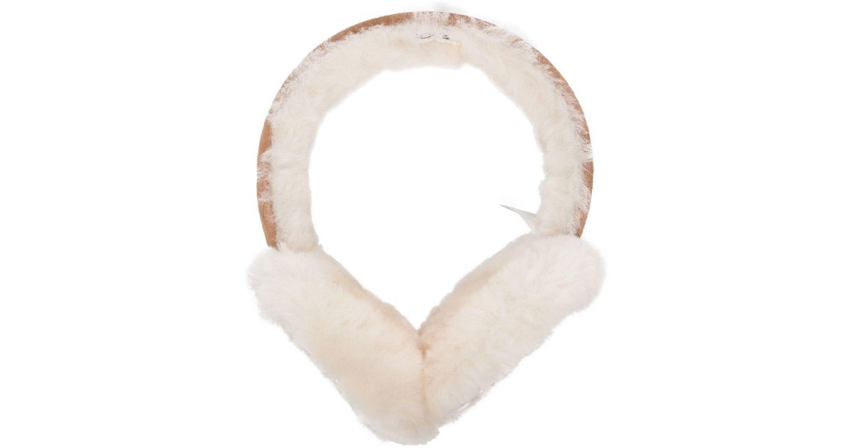 UGG Logoembroidered Shearling Ear Muffs in Natural Lyst