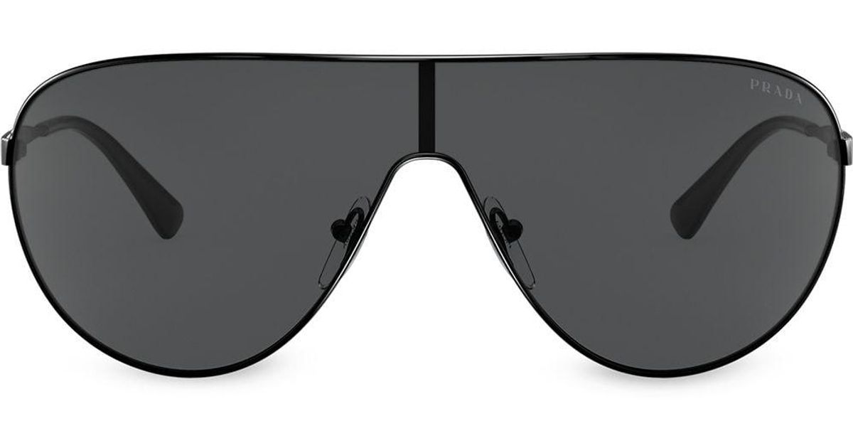 Prada Mask Effect Sunglasses in Black for Men Lyst