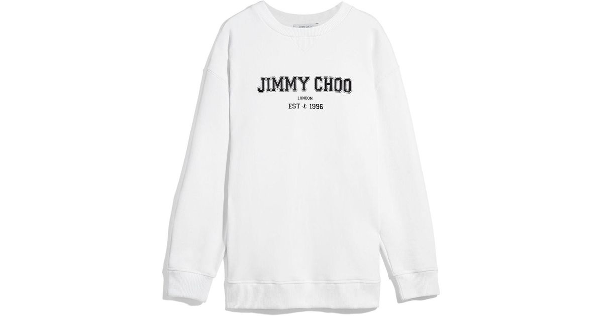 Jimmy Choo White Jc College Logo print Sweatshirt