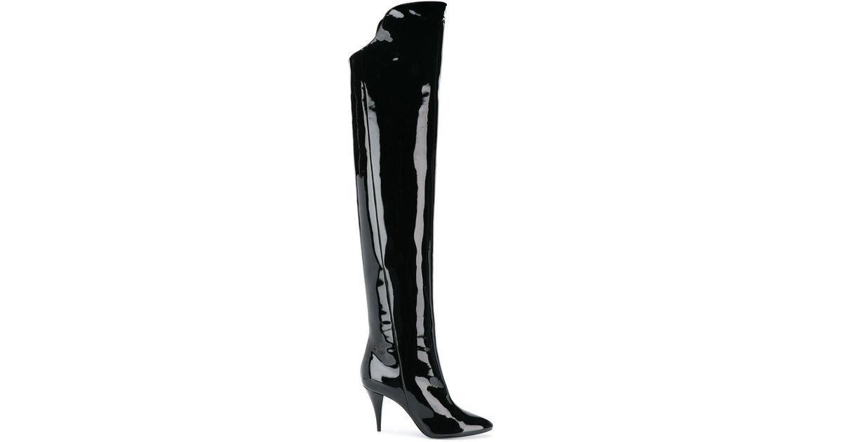saint laurent aylah over the knee boots