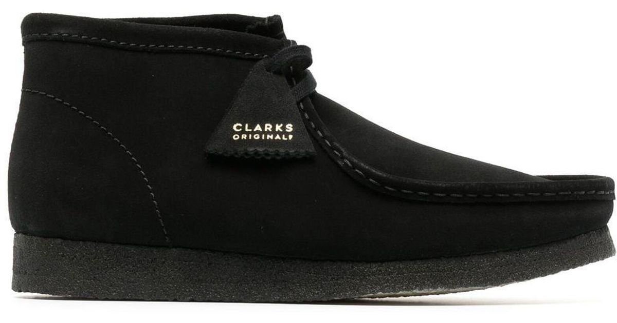 Clarks Suede Wallabee Ankle-length Boots in Black for Men | Lyst UK
