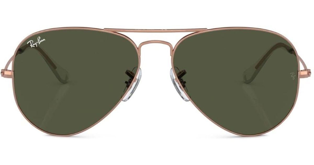 Ray-Ban Tinted-lenses Aviator-frame Sunglasses in Green | Lyst
