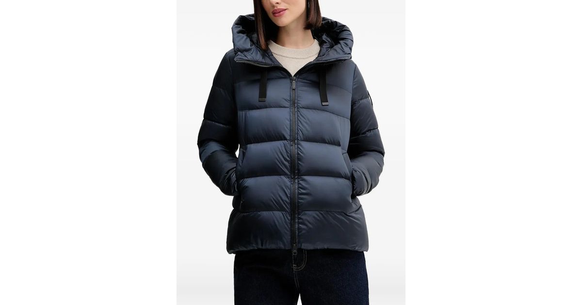 Bomboogie Rome Hooded Down Jacket in Blue | Lyst