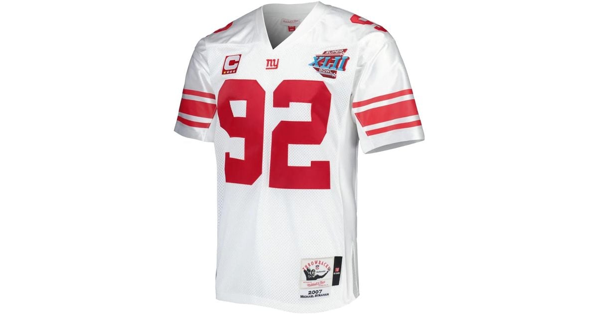 Michael Strahan Giants Red Jerseys Mitchell Ness 2007 Michael