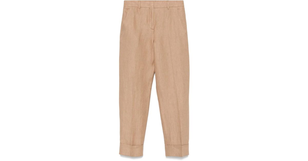 Incotex Linen Trousers in Natural | Lyst