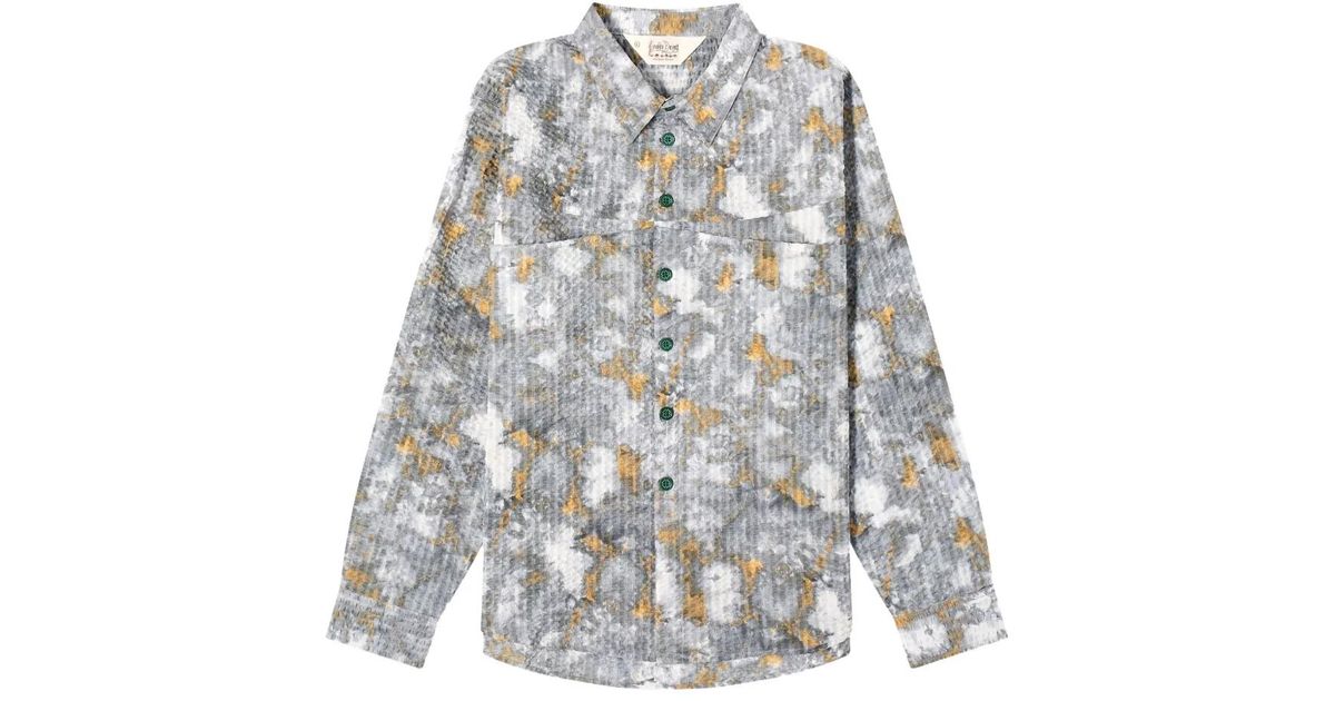 シャツ Brain Dead \"Distorted Heat\" shirt Brain Dead Men's Distorted Heat Shirt in Grey Brain Dead